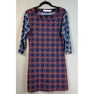 Tracy Negoshian Women M Shift Dress Cocktail Resort Artsy Preppy Retro